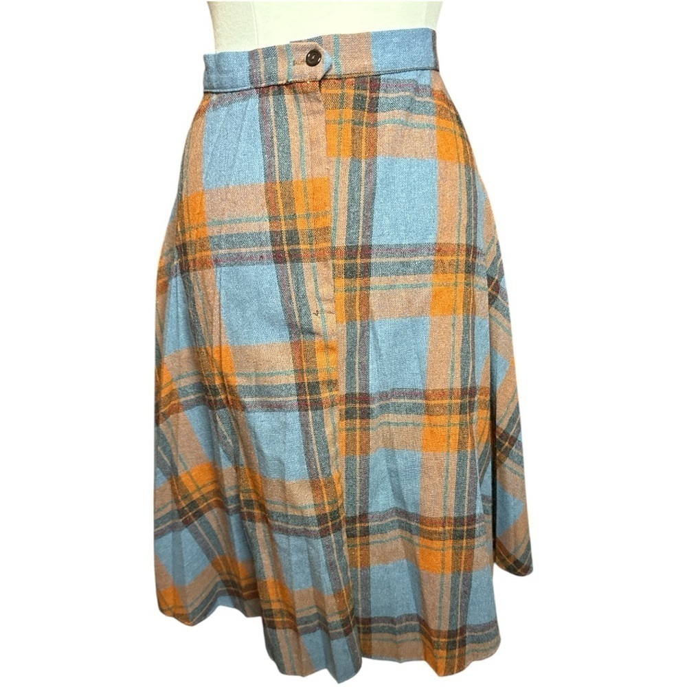 Plus size Vintage Wool Plaid Skirt - Picture 2 of 6
